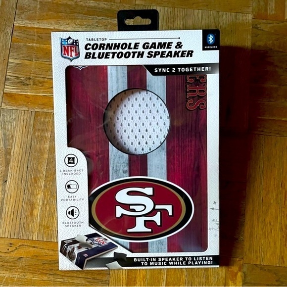 NFL‎ San Francisco 49ers Wireless Tabletop Cornhole Game & Bluetooth Spe… - Picture 1 of 3